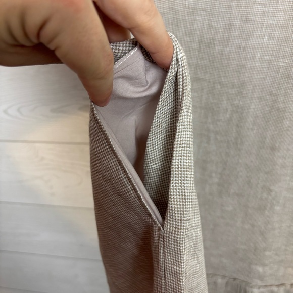 J. McLaughlin Maryann 100% Linen A Line Pintuck Dress Tan Size XL - Picture 7 of 9